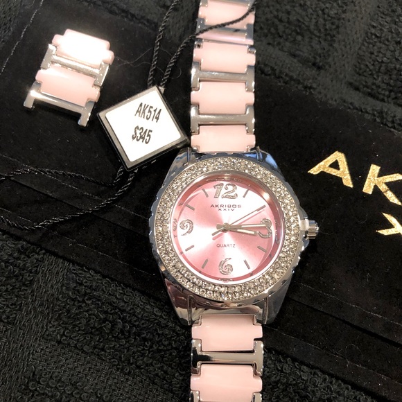 AKRIBOS XXIV WOMEN'S CRYSTAL WATCH - NEW - Picture 3 of 7